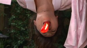 逆さ吊り蝋燭&鼻フック乳首電流責め いつ電流がくるかわからない怯えが…